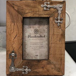 Mango Wood Thick Frame and Metal Detail from India